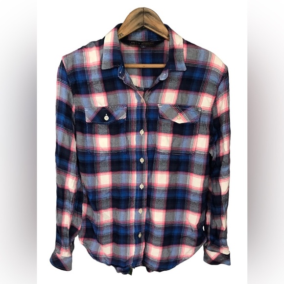 Gap + Pendleton | Women’s blue/pink/cream plaid button down shirt, size S - Picture 3 of 14